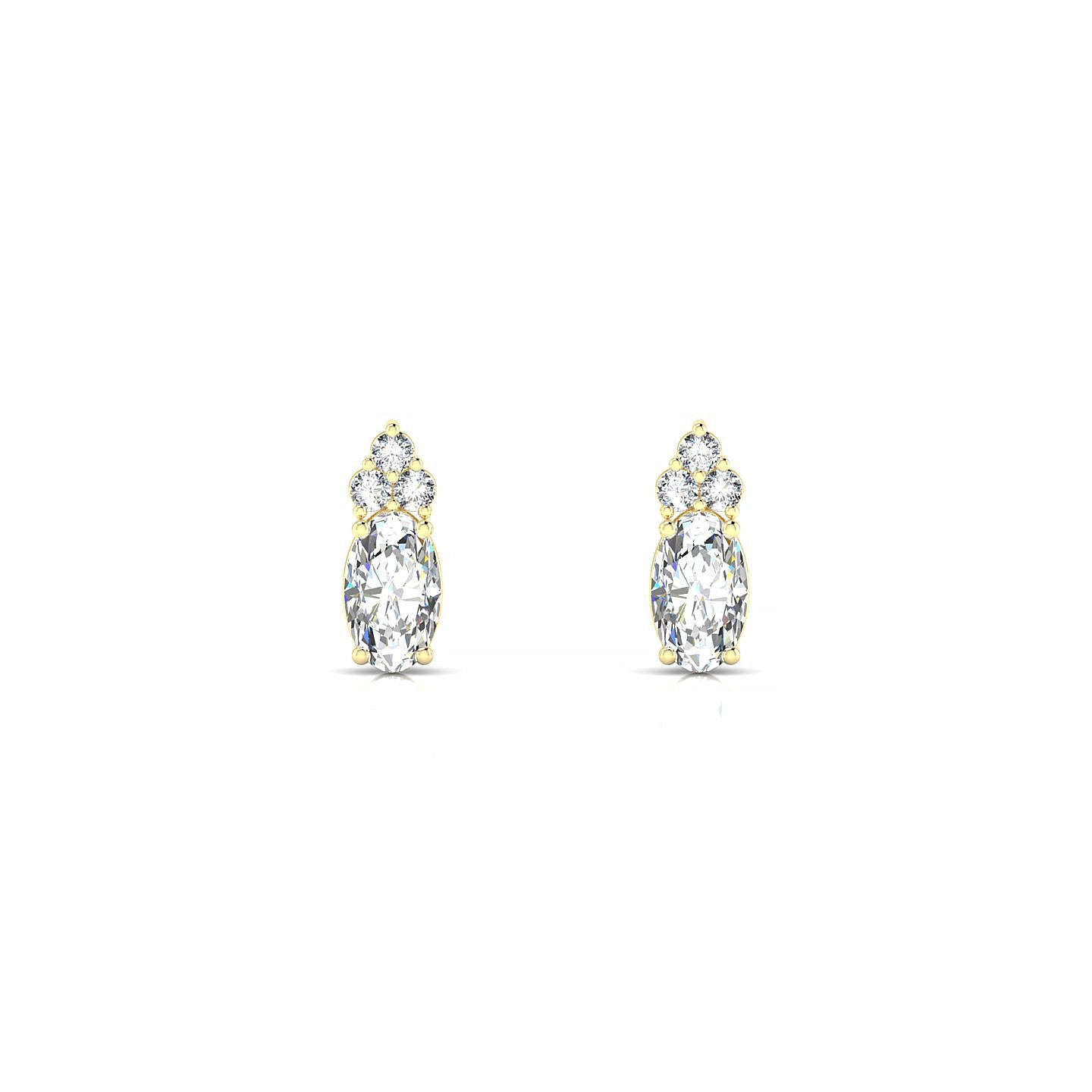 Mirage | 18k Yellow Gold 5 x 3 mm Oval Diamond Earrings