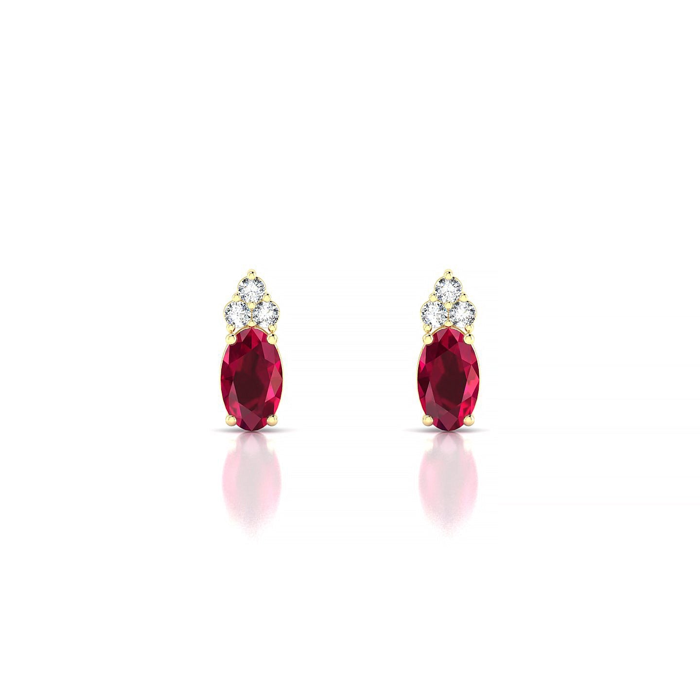Mirage | 18k Yellow Gold 5 x 3 mm Oval Ruby Earrings