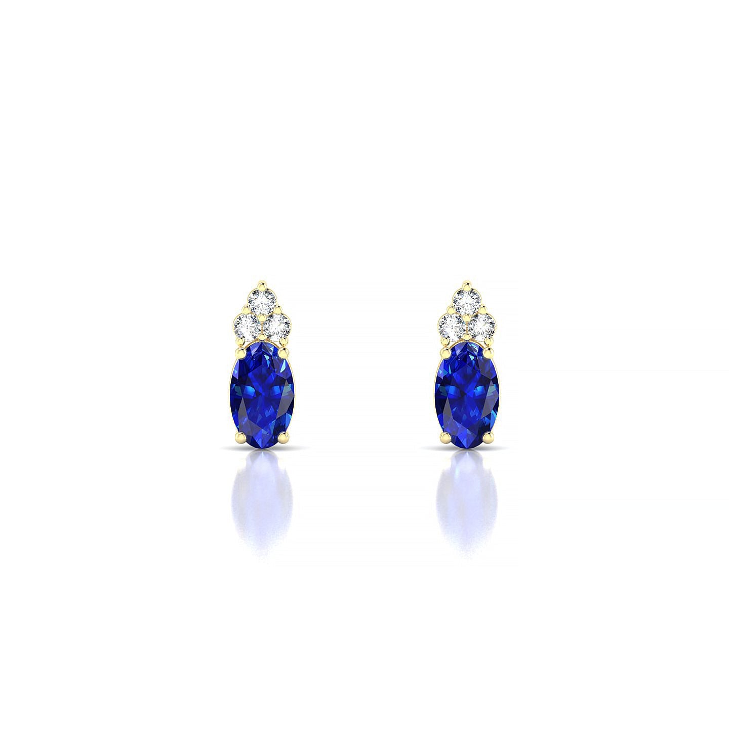 Mirage | 18k Yellow Gold 5 x 3 mm Oval Sapphire Earrings