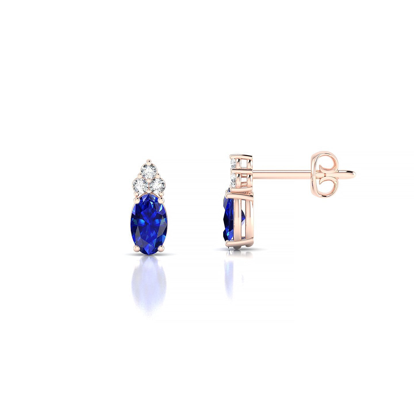 Mirage | 18k Rose Gold 5 x 3 mm Oval Sapphire Earrings