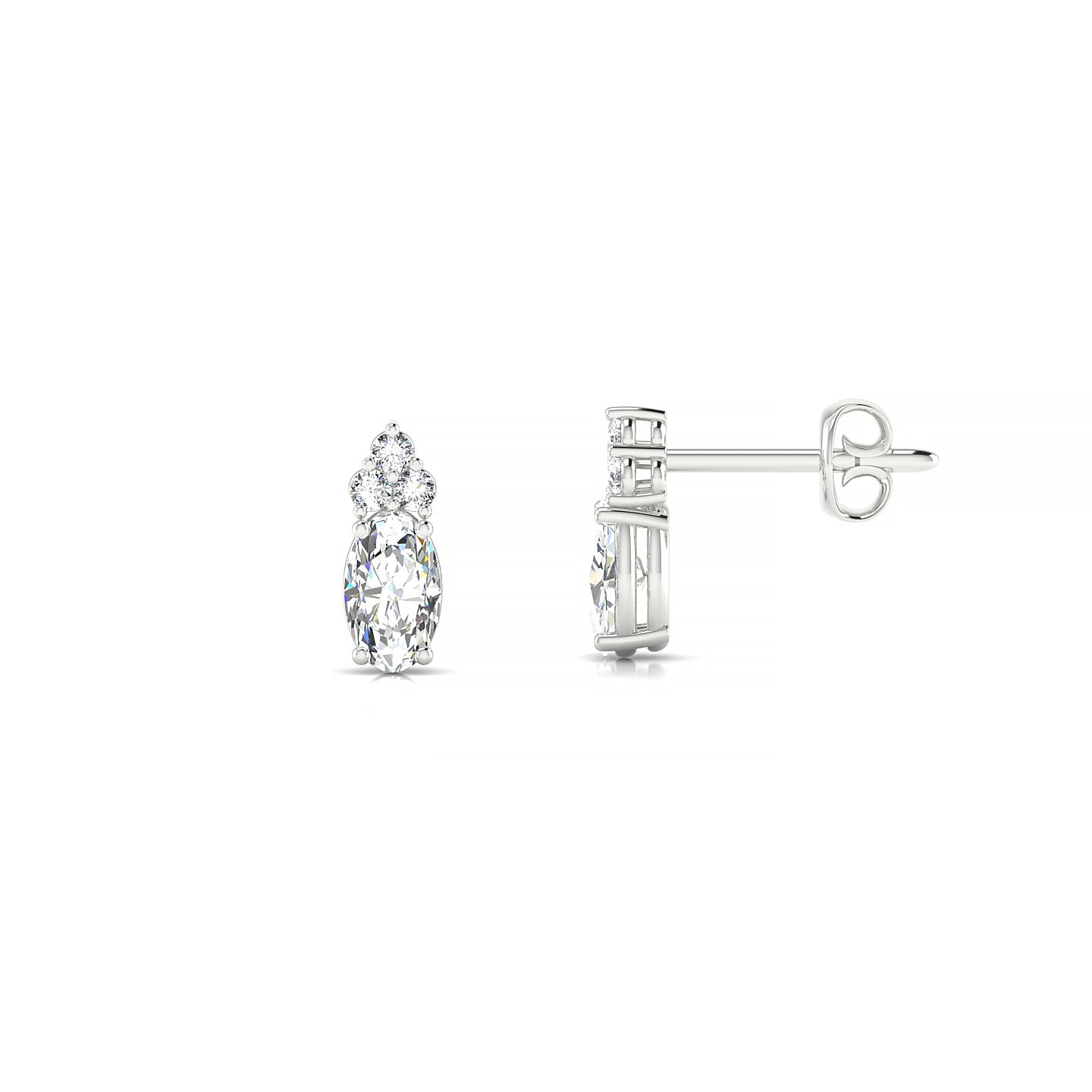 Mirage | 18k White Gold 5 x 3 mm Oval Diamond Earrings