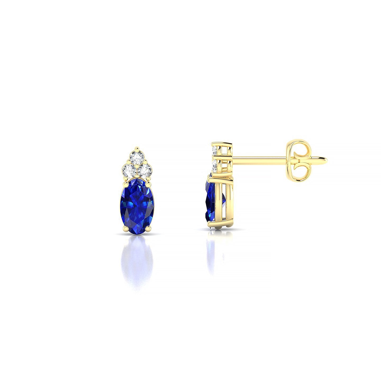 Mirage | 18k Yellow Gold 5 x 3 mm Oval Sapphire Earrings