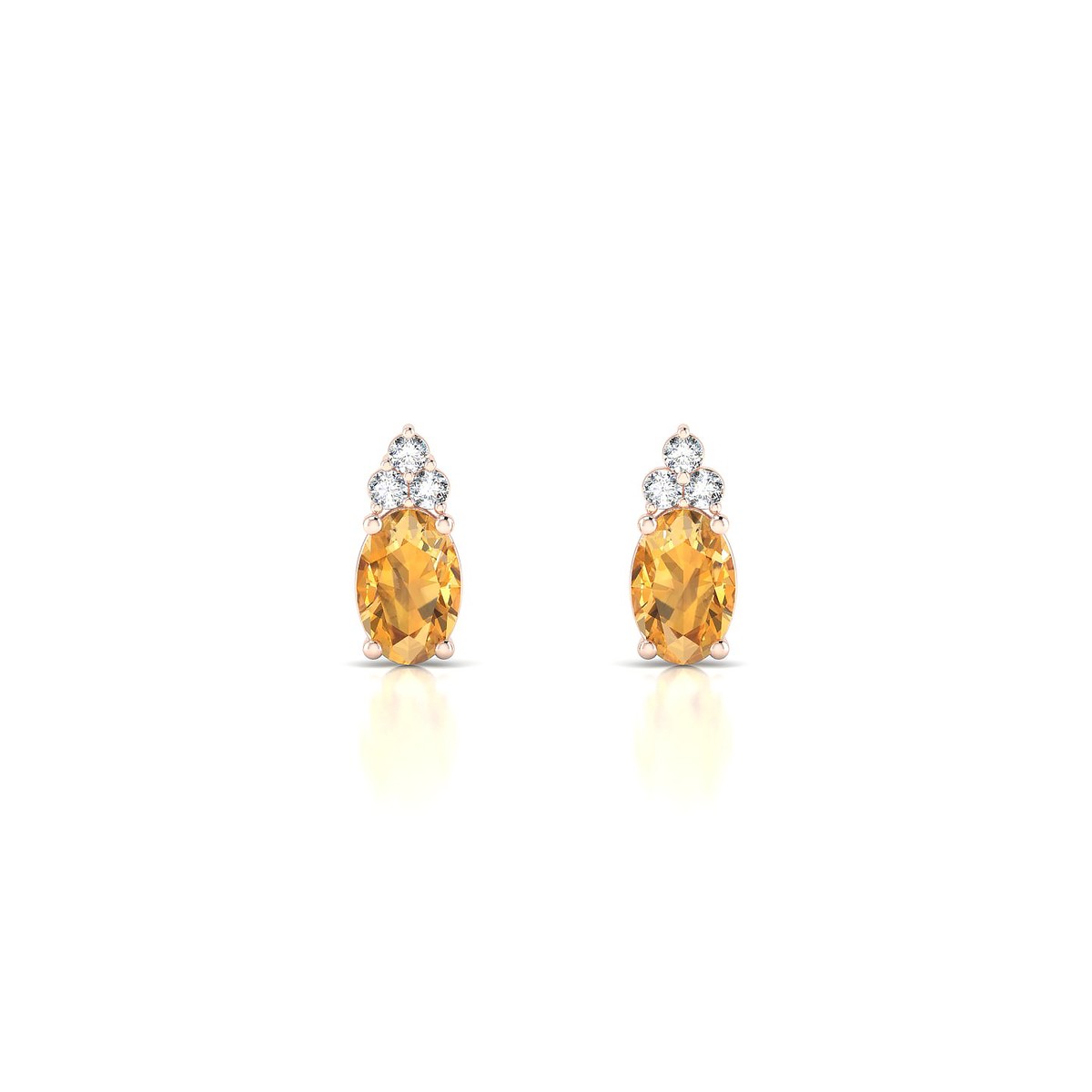 Mirage | 18k Rose Gold 6 x 4 mm Oval Citrine Earrings