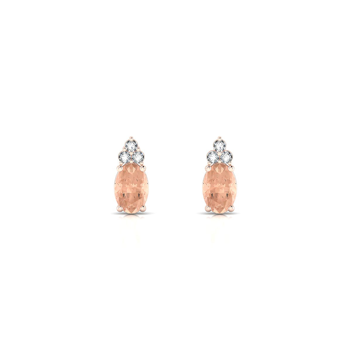 Mirage | 18k Rose Gold 6 x 4 mm Oval Morganite Earrings
