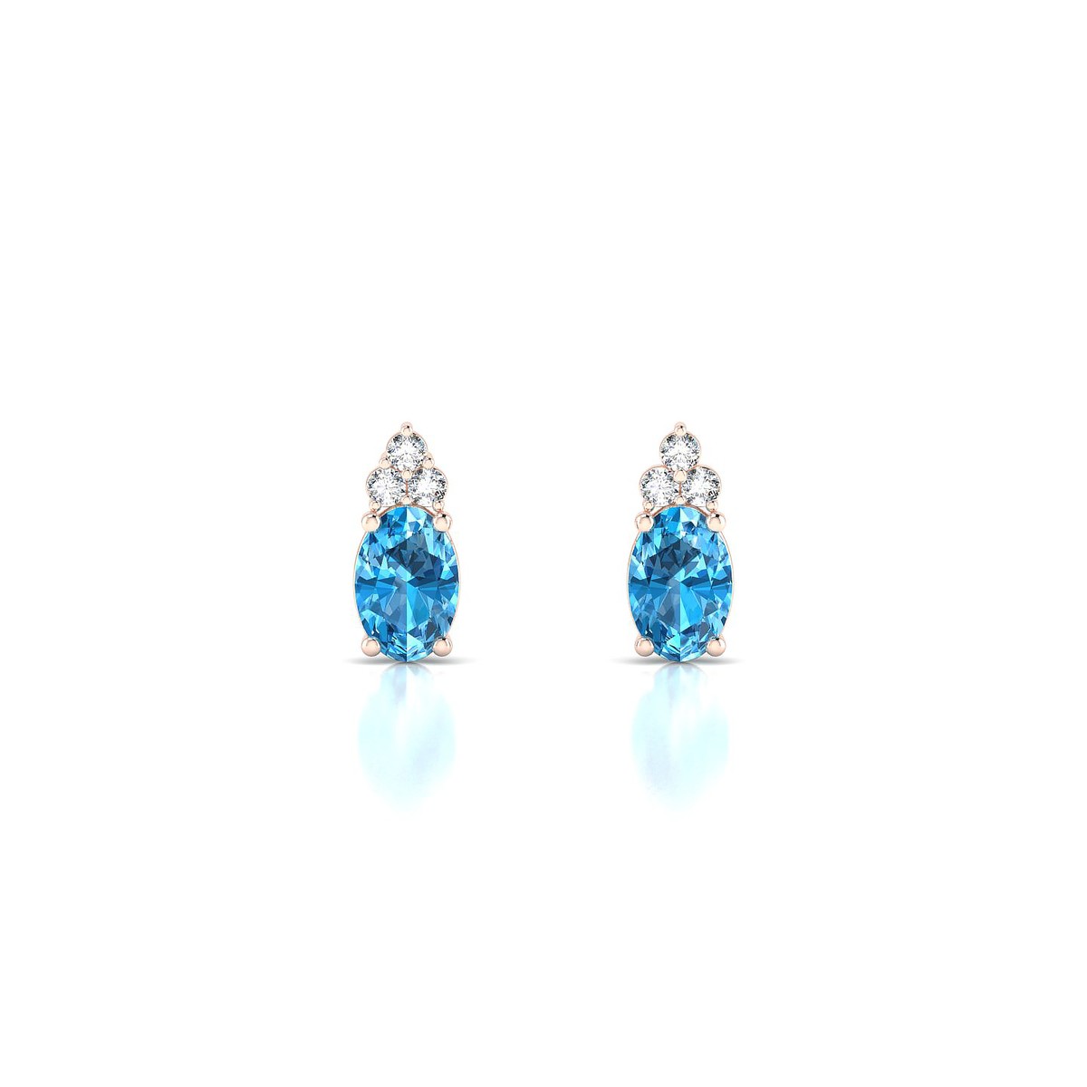 Mirage | 18k Rose Gold 6 x 4 mm Oval Topaz Earrings