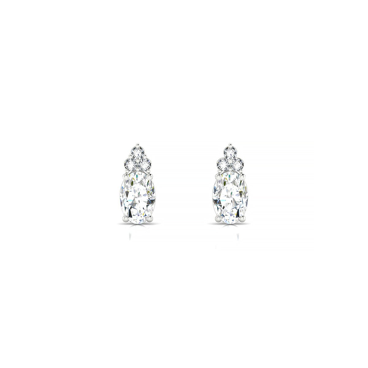 Mirage | 18k White Gold 6 x 4 mm Oval Diamond Earrings