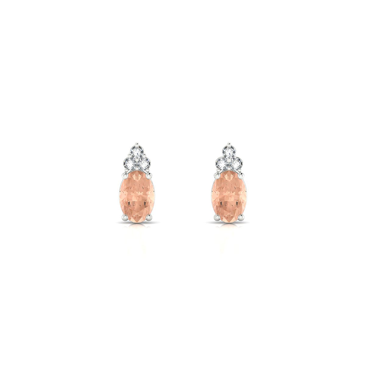 Mirage | 18k White Gold 6 x 4 mm Oval Morganite Earrings