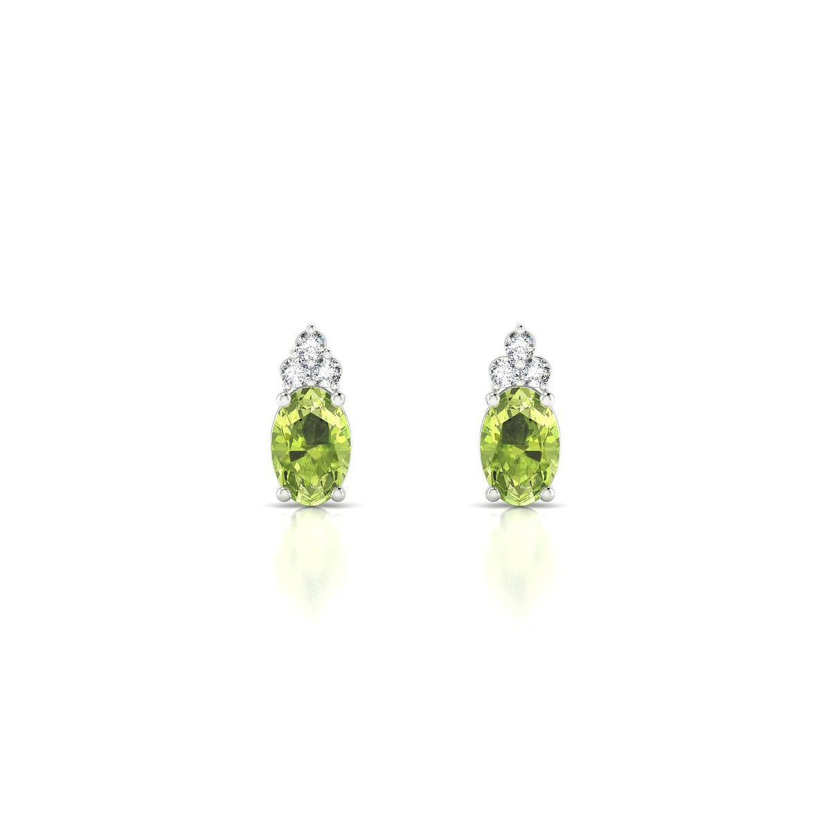 Mirage | 18k White Gold 6 x 4 mm Oval Peridot Earrings