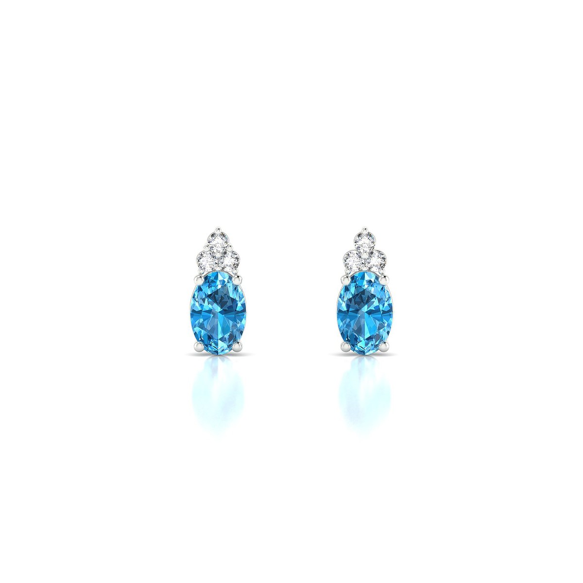 Mirage | 18k White Gold 6 x 4 mm Oval Topaz Earrings
