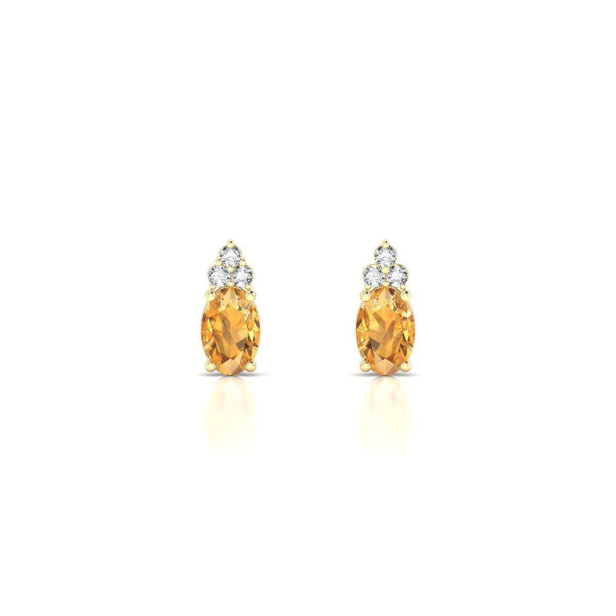 Mirage | 18k Yellow Gold 6 x 4 mm Oval Citrine Earrings
