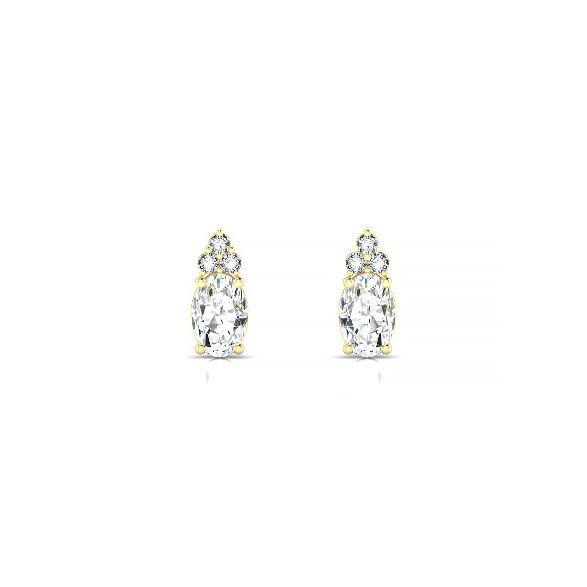 Mirage | 18k Yellow Gold 6 x 4 mm Oval Diamond Earrings
