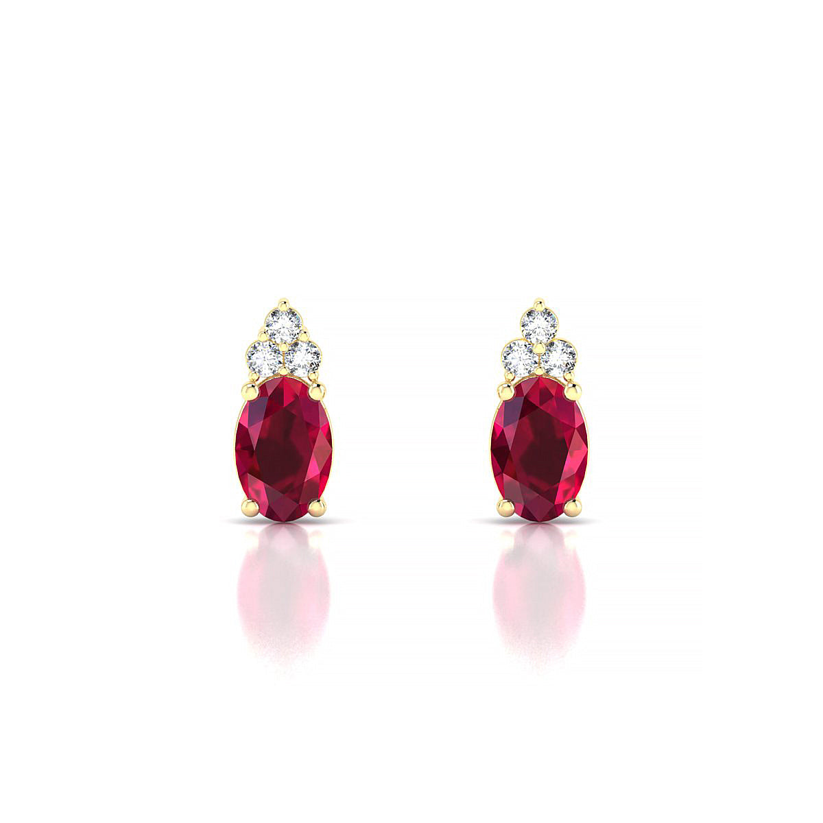 Mirage | 18k Yellow Gold 6 x 4 mm Oval Ruby Earrings