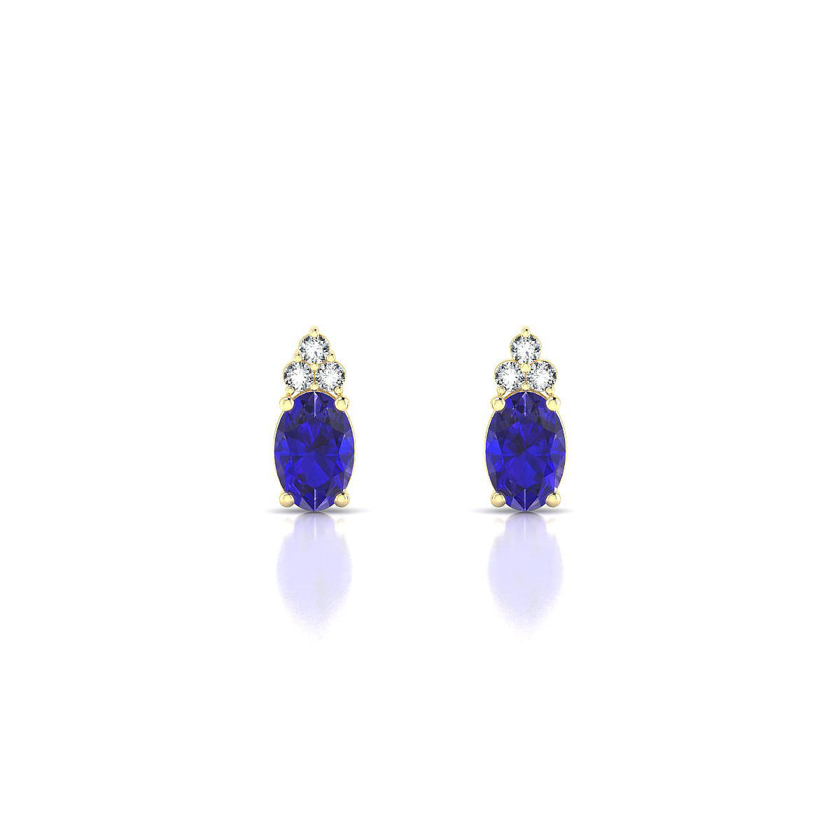 Mirage | 18k Yellow Gold 6 x 4 mm Oval Tanzanite Earrings