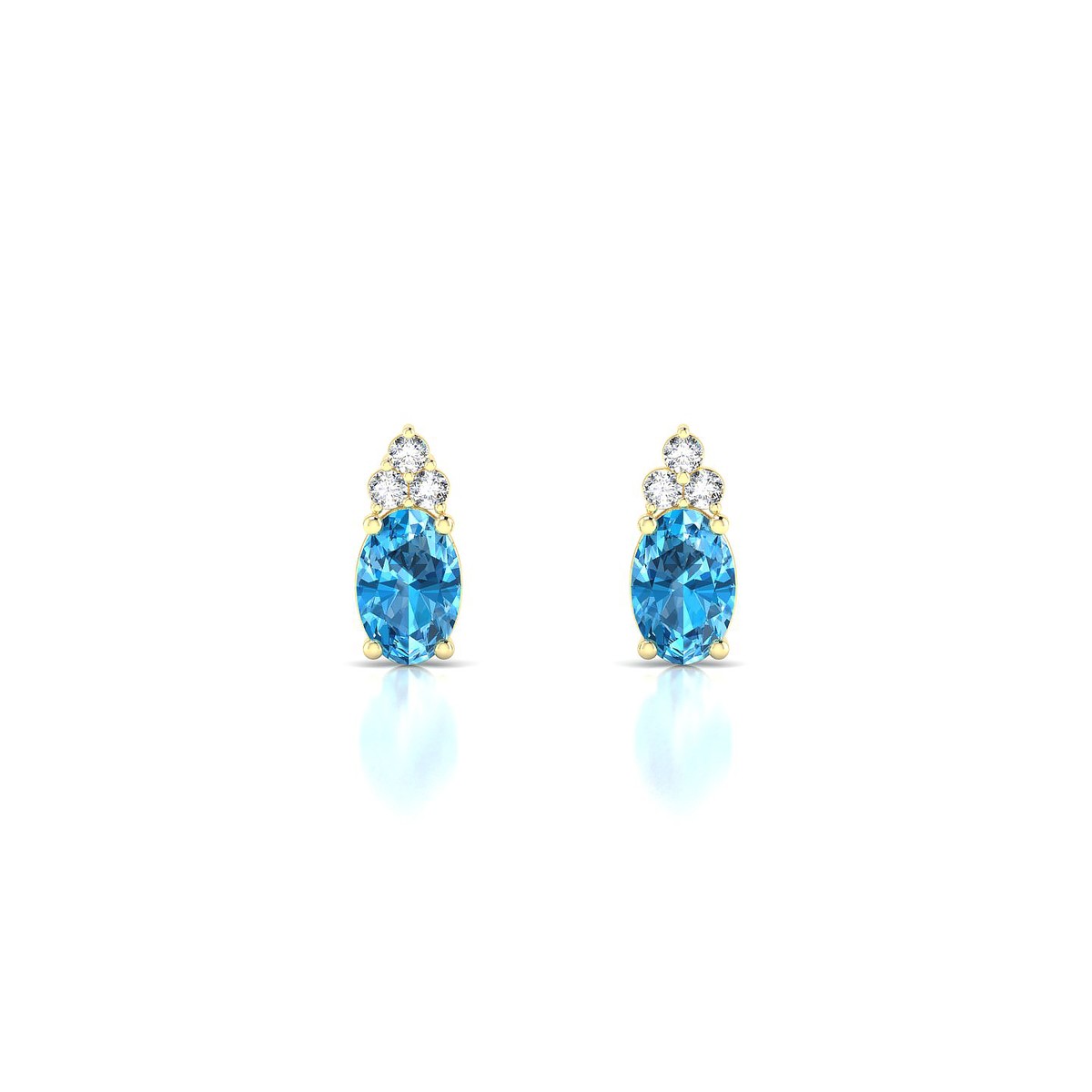 Mirage | 18k Yellow Gold 6 x 4 mm Oval Topaz Earrings