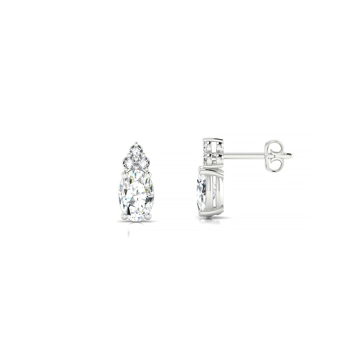 Mirage | 18k White Gold 6 x 4 mm Oval Diamond Earrings