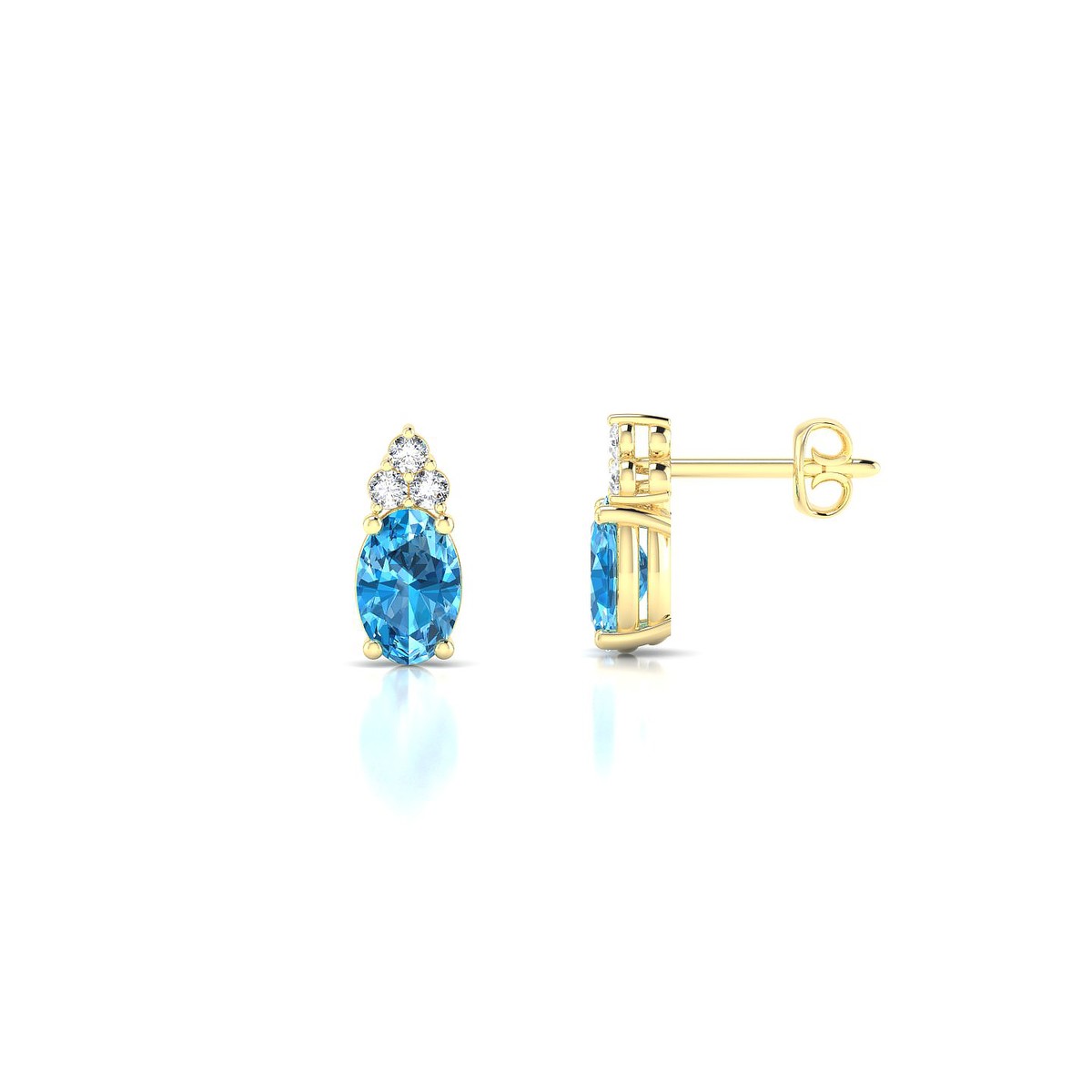 Mirage | 18k Yellow Gold 6 x 4 mm Oval Topaz Earrings