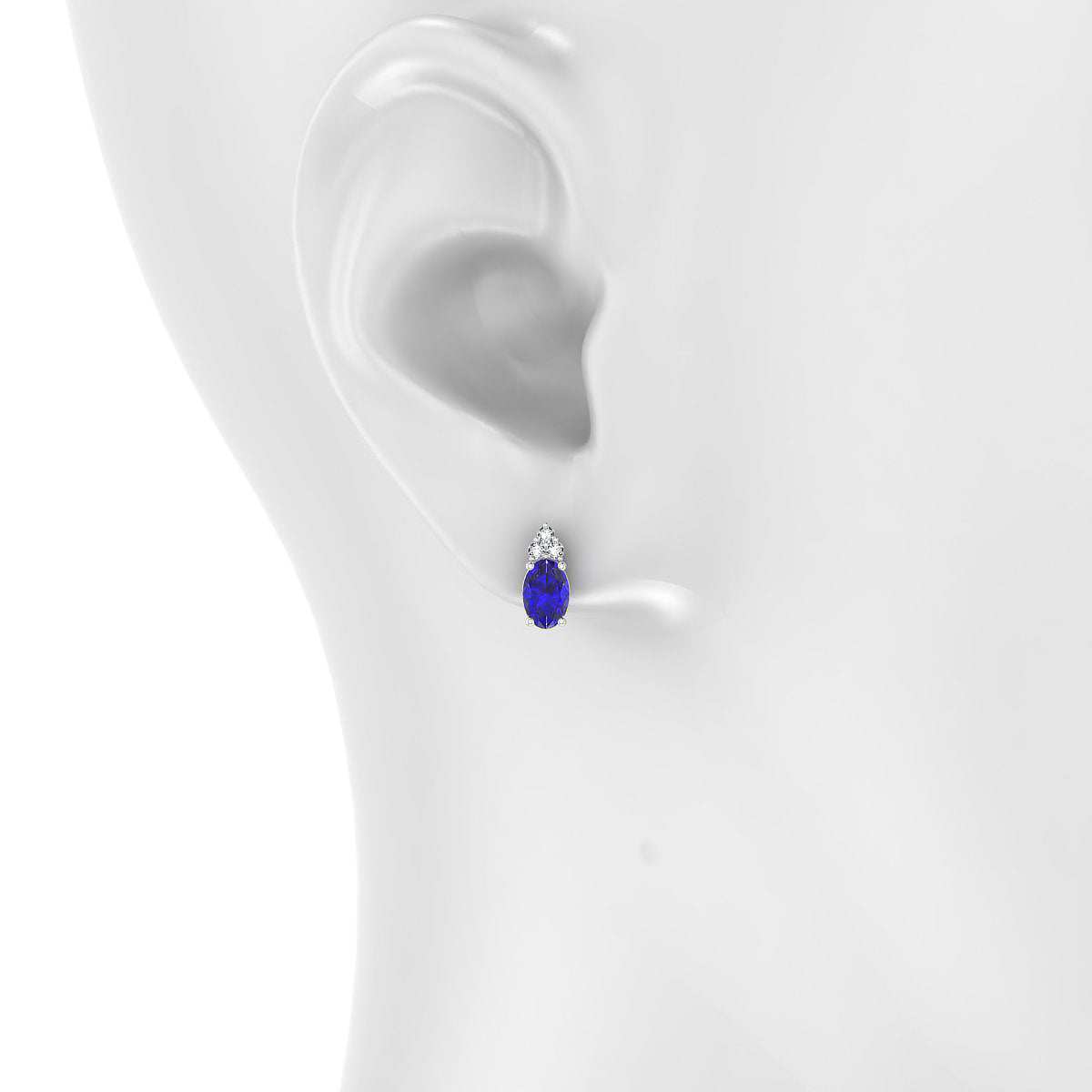 Mirage | 18k White Gold 6 x 4 mm Oval Tanzanite Earrings