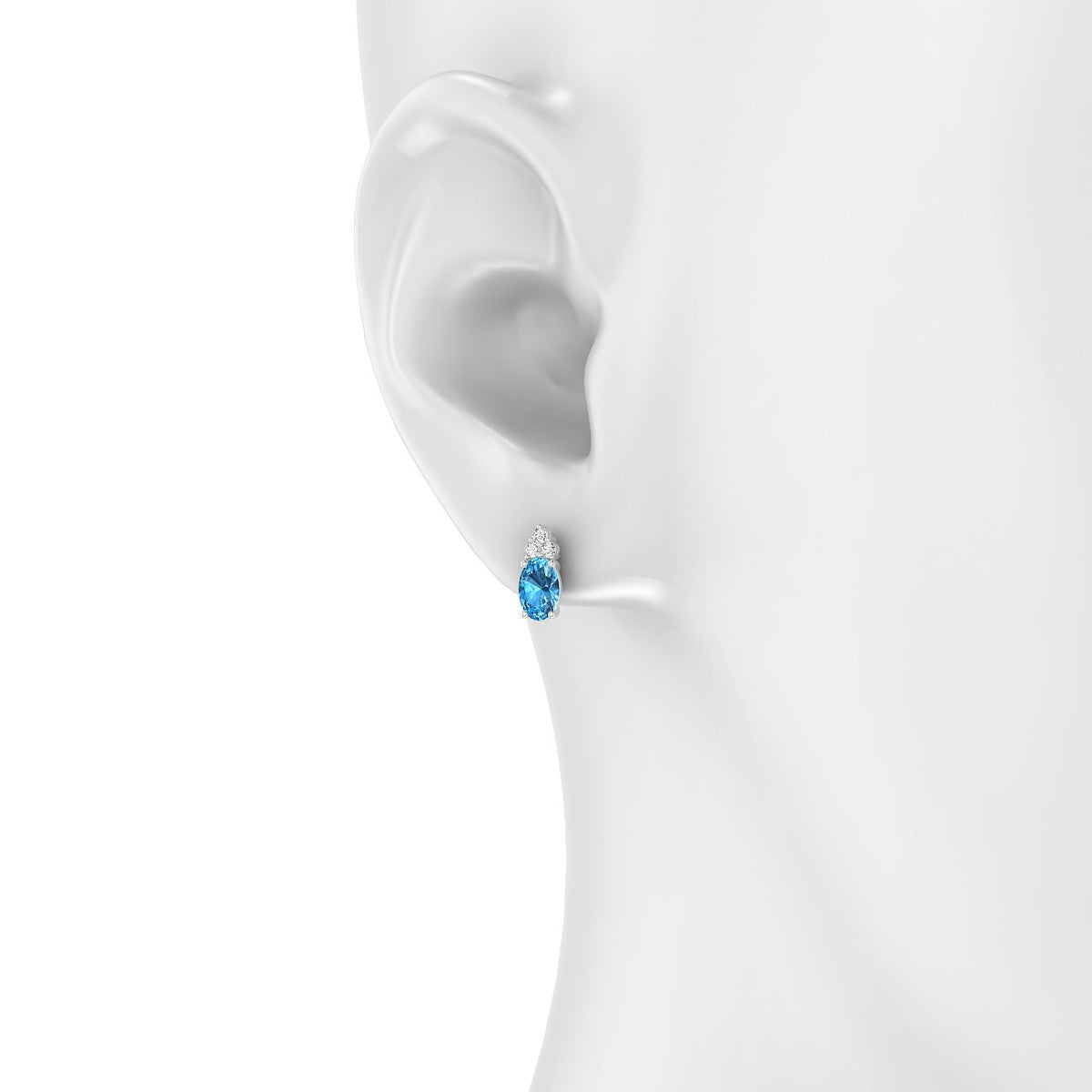 Mirage | 18k White Gold 6 x 4 mm Oval Topaz Earrings