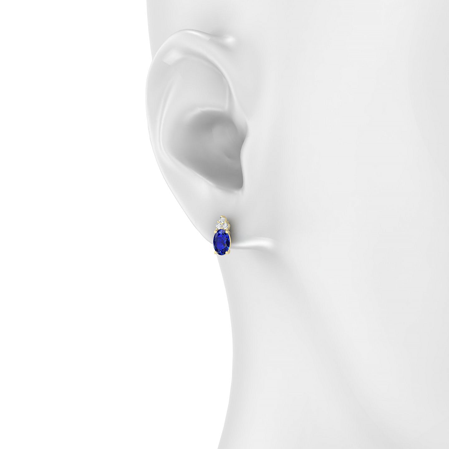 Mirage | 18k Yellow Gold 6 x 4 mm Oval Sapphire Earrings