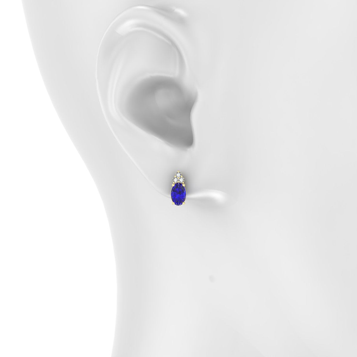 Mirage | 18k Yellow Gold 6 x 4 mm Oval Tanzanite Earrings