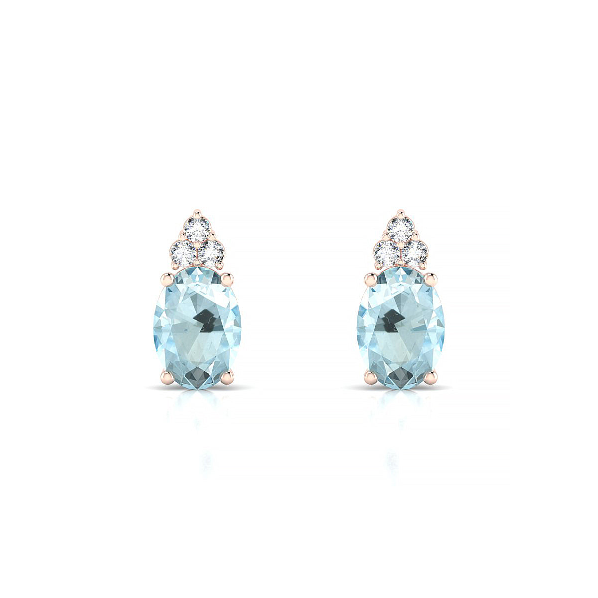 Mirage | 18k Rose Gold 7 x 5 mm Oval Aquamarine Earrings