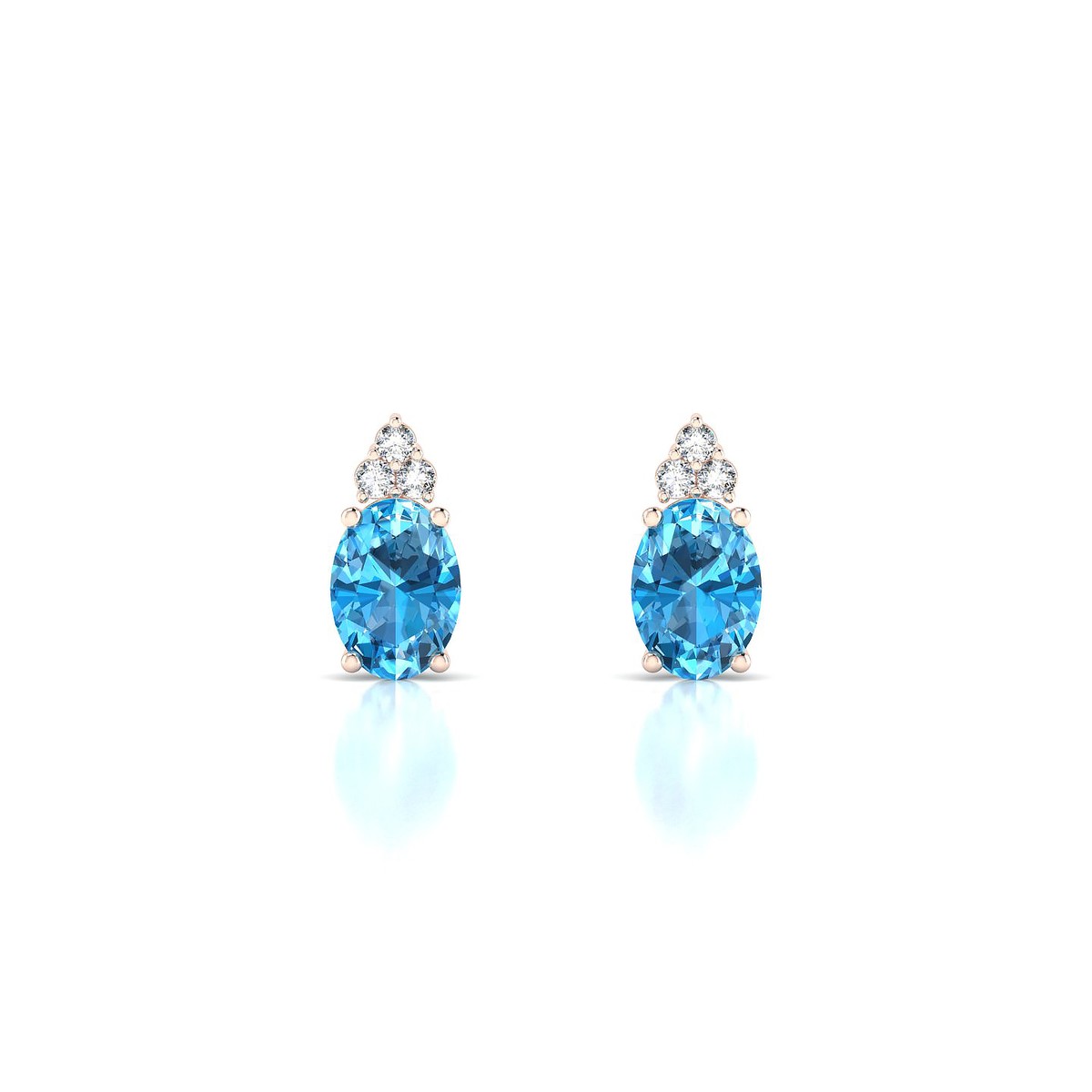 Mirage | 18k Rose Gold 7 x 5 mm Oval Topaz Earrings