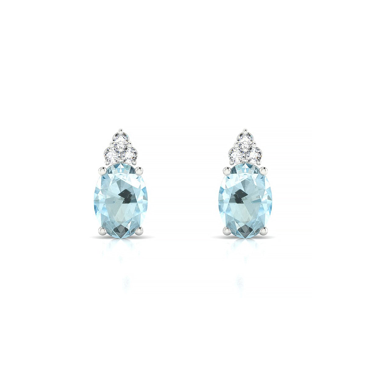 Mirage | 18k White Gold 7 x 5 mm Oval Aquamarine Earrings