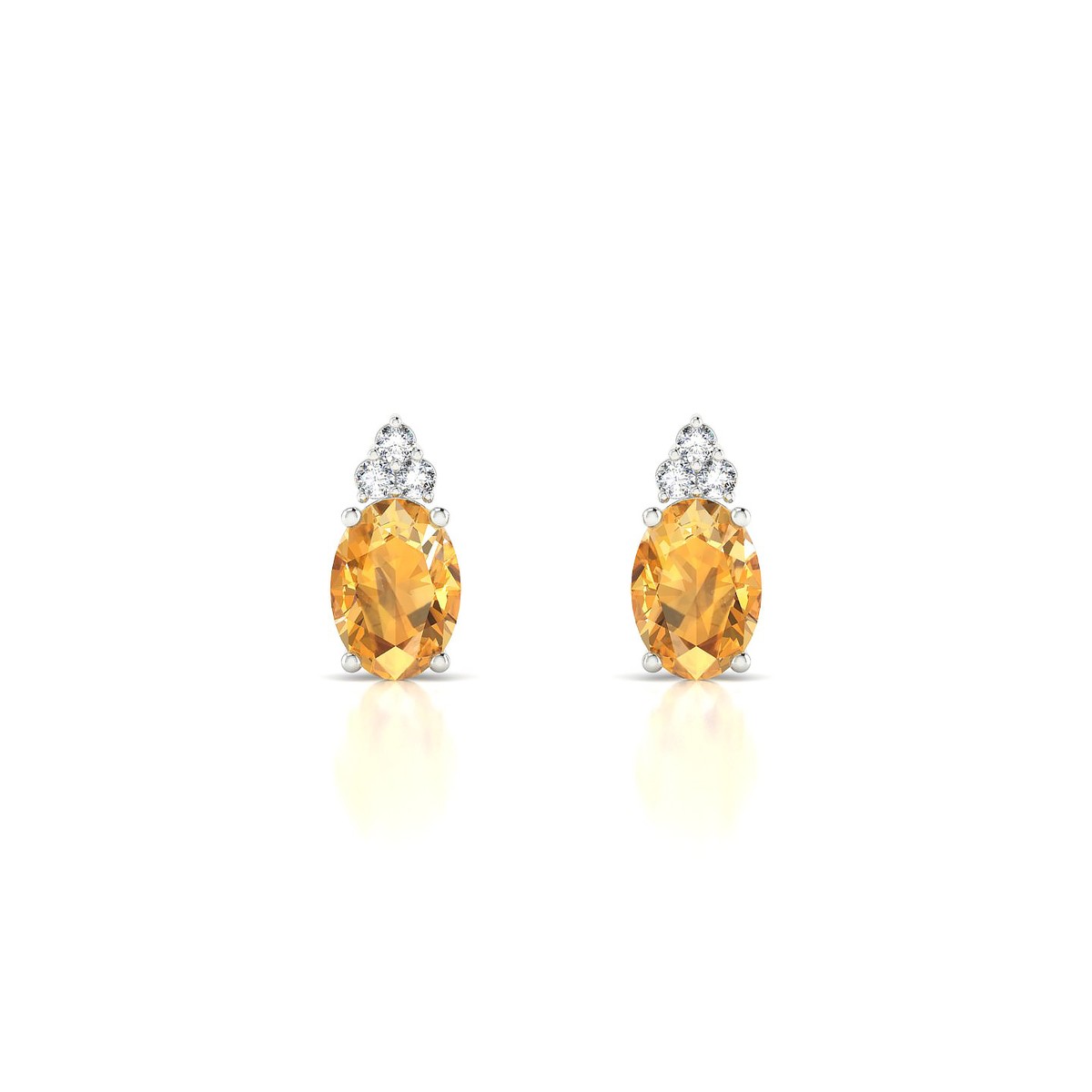 Mirage | 18k White Gold 7 x 5 mm Oval Citrine Earrings