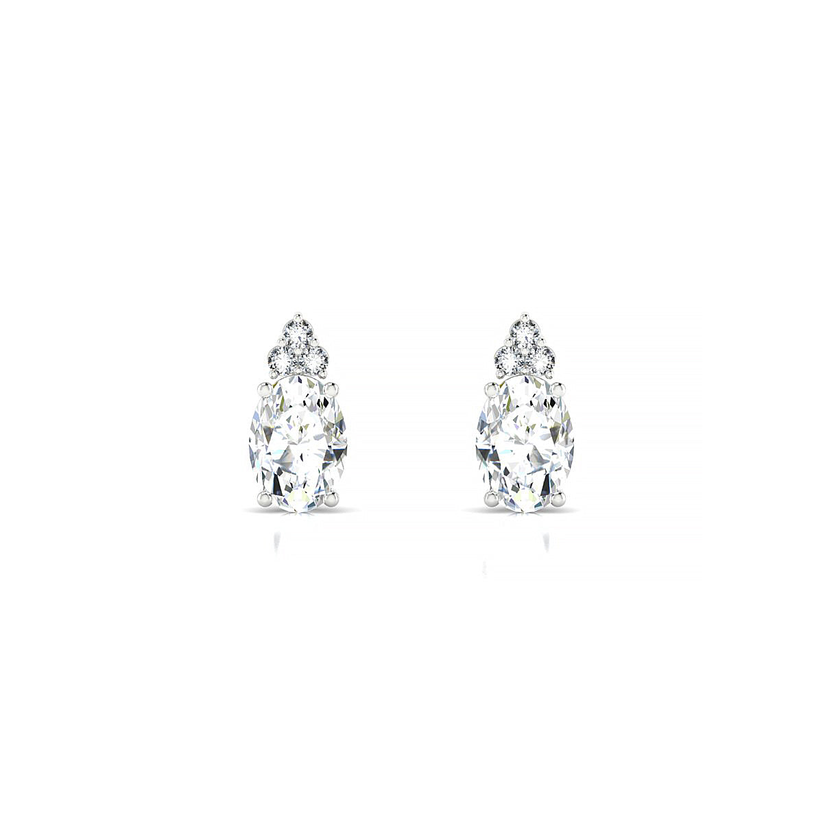 Mirage | 18k White Gold 7 x 5 mm Oval Diamond Earrings