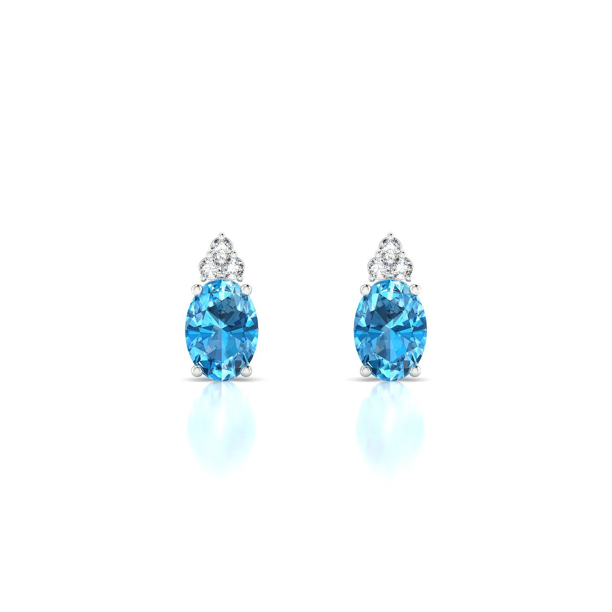 Mirage | 18k White Gold 7 x 5 mm Oval Topaz Earrings