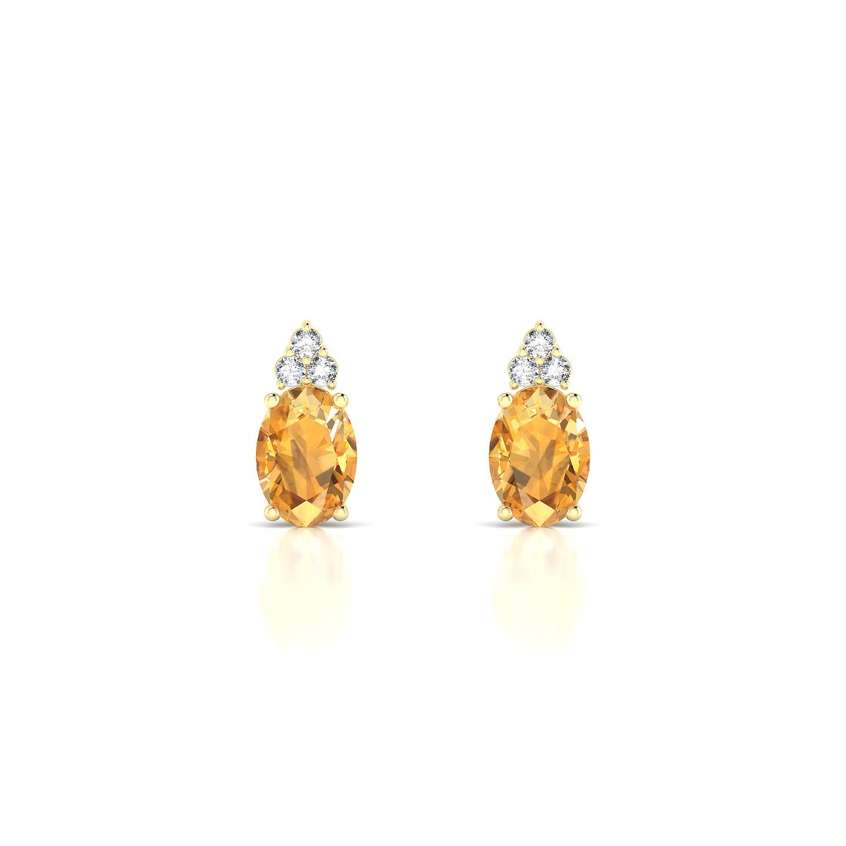 Mirage | 18k Yellow Gold 7 x 5 mm Oval Citrine Earrings