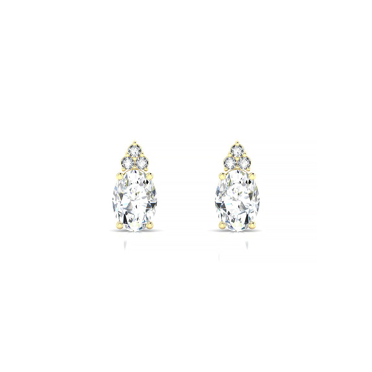 Mirage | 18k Yellow Gold 7 x 5 mm Oval Diamond Earrings