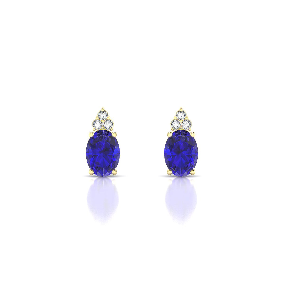 Mirage | 18k Yellow Gold 7 x 5 mm Oval Tanzanite Earrings
