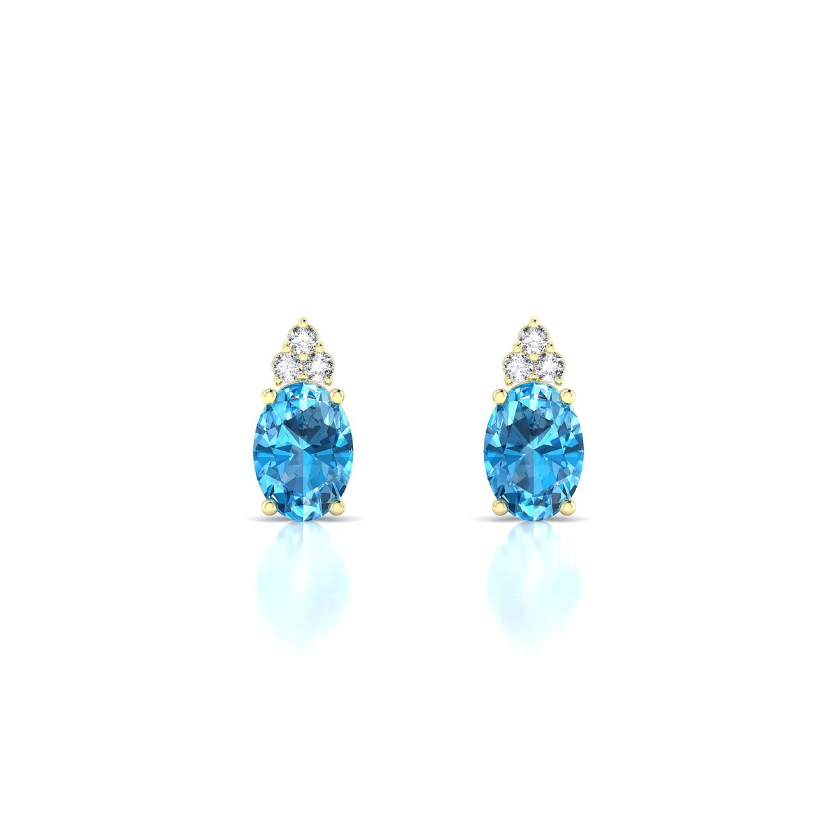 Mirage | 18k Yellow Gold 7 x 5 mm Oval Topaz Earrings