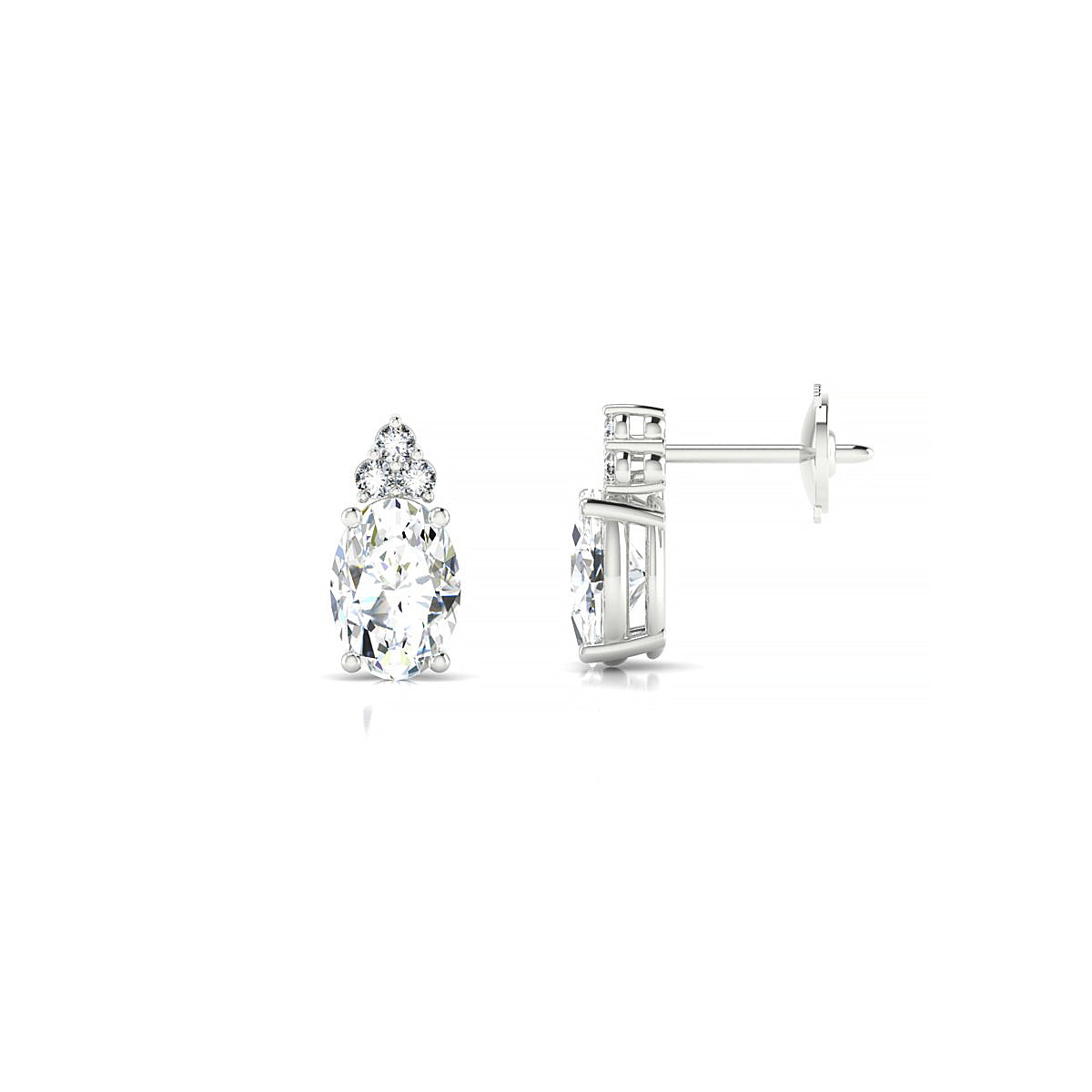 Mirage | 18k White Gold 7 x 5 mm Oval Diamond Earrings