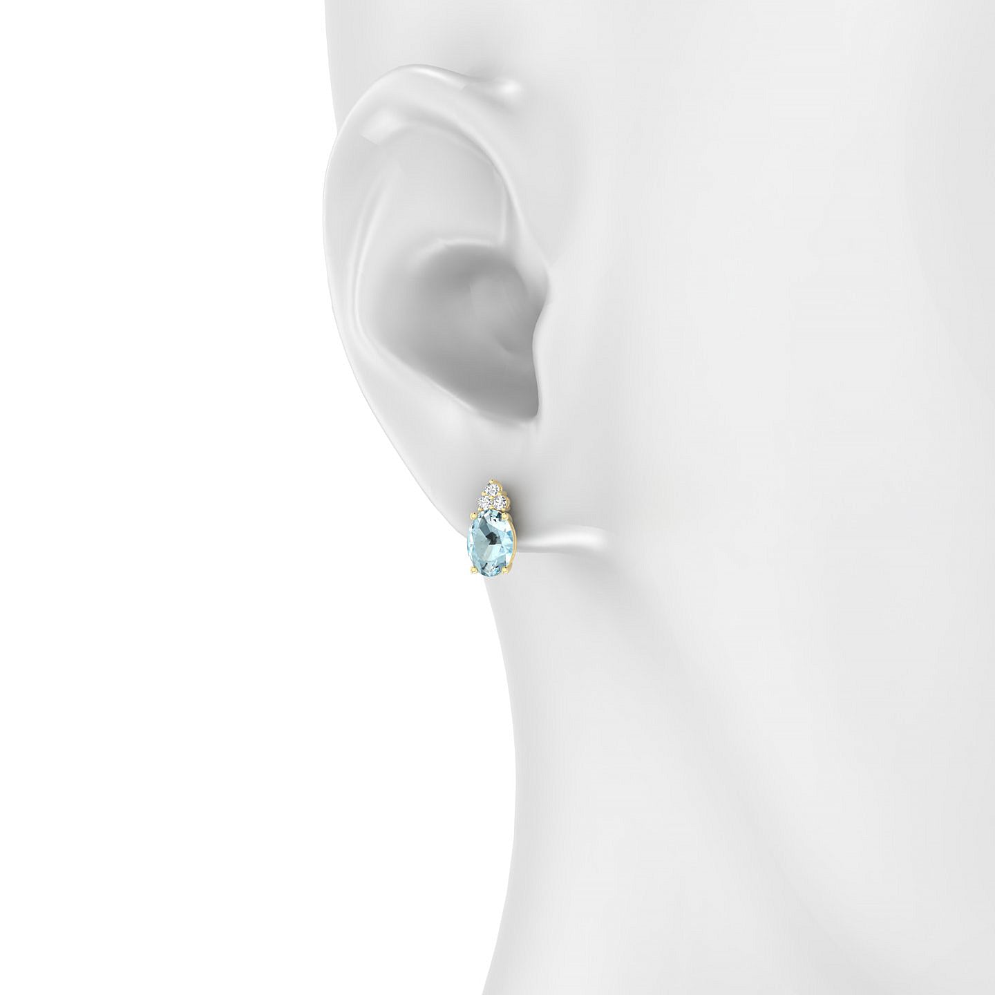 Mirage | 18k Yellow Gold 7 x 5 mm Oval Aquamarine Earrings