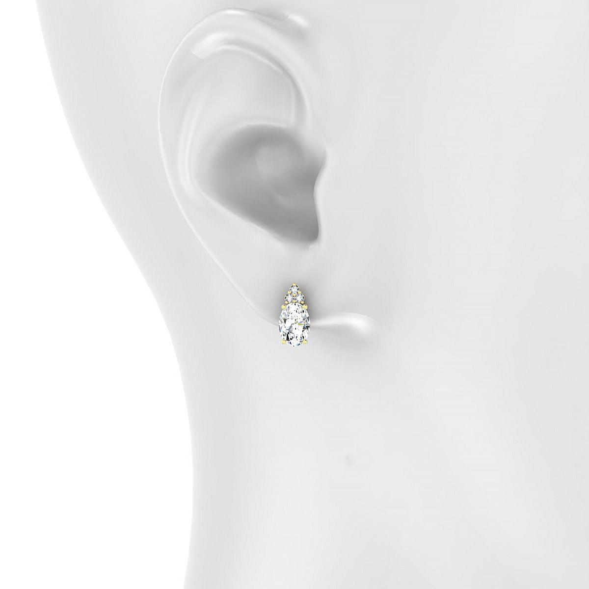 Mirage | 18k Yellow Gold 7 x 5 mm Oval Diamond Earrings
