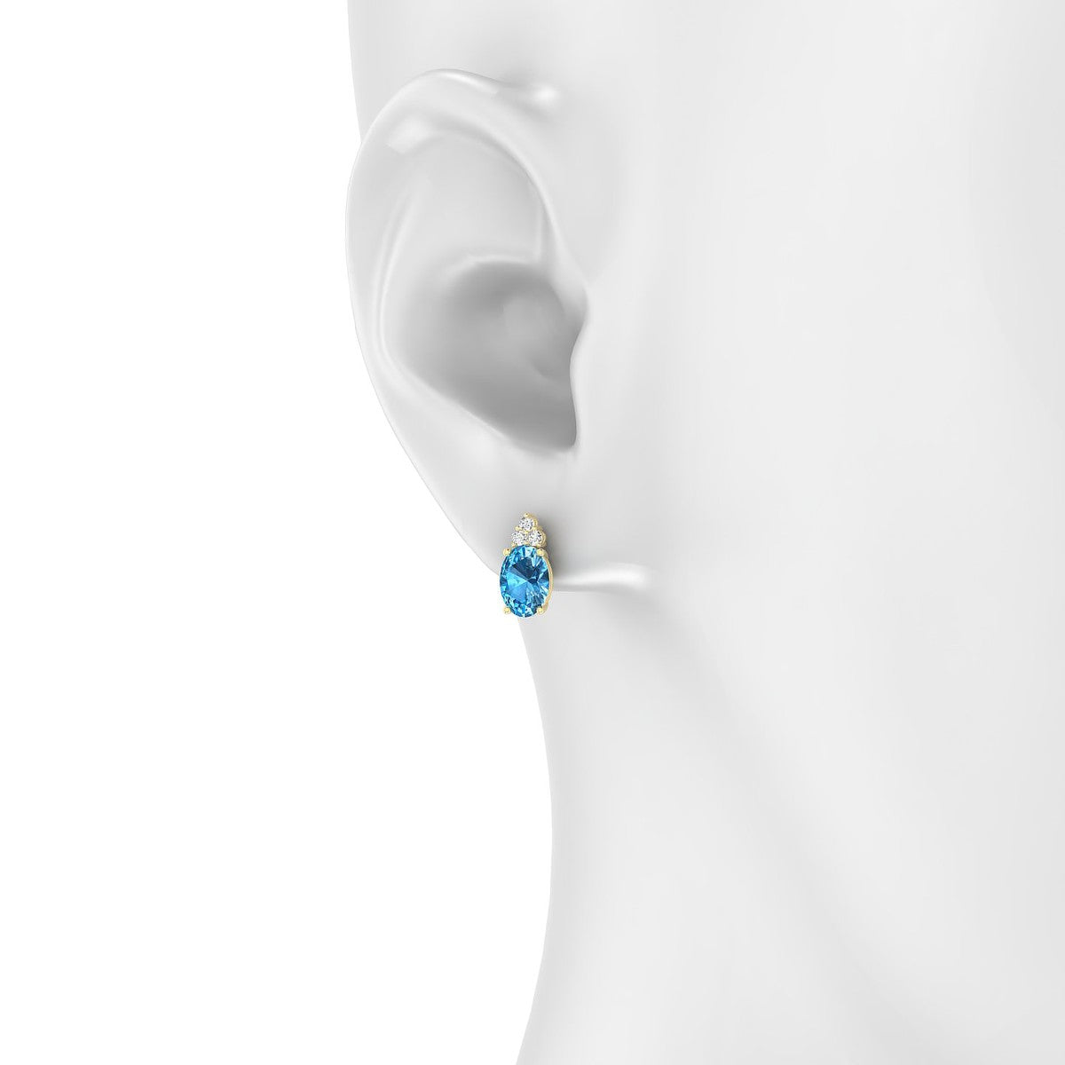 Mirage | 18k Yellow Gold 7 x 5 mm Oval Topaz Earrings