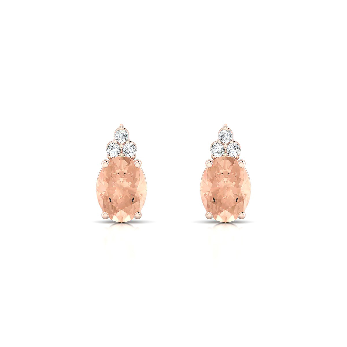 Mirage | 18k Rose Gold 8 x 6 mm Oval Morganite Earrings
