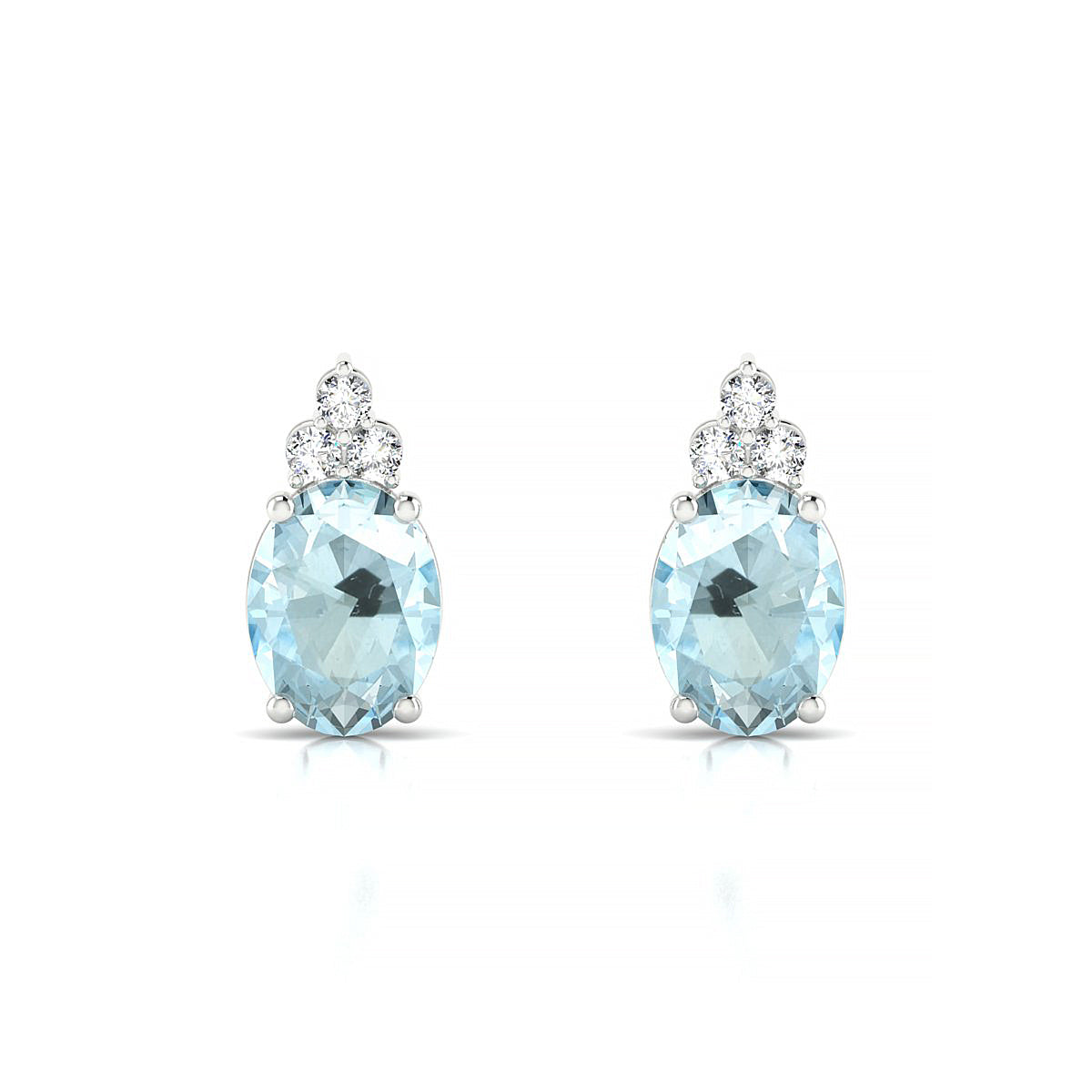 Mirage | 18k White Gold 8 x 6 mm Oval Aquamarine Earrings