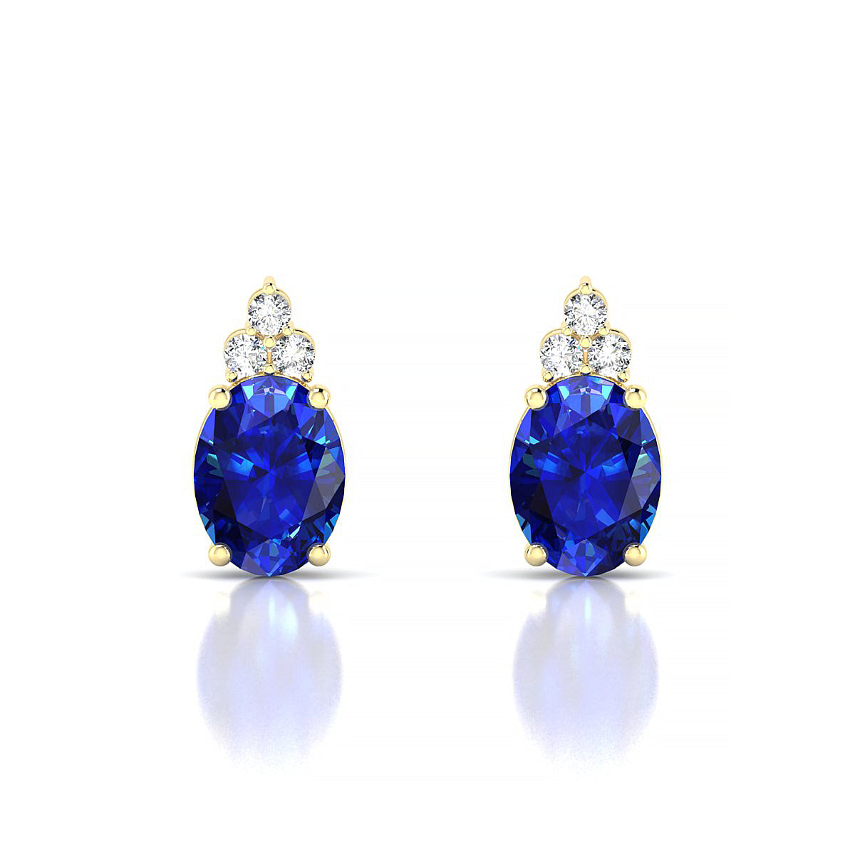 Mirage | 18k Yellow Gold 8 x 6 mm Oval Sapphire Earrings
