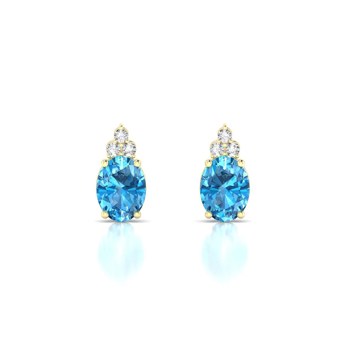 Mirage | 18k Yellow Gold 8 x 6 mm Oval Topaz Earrings
