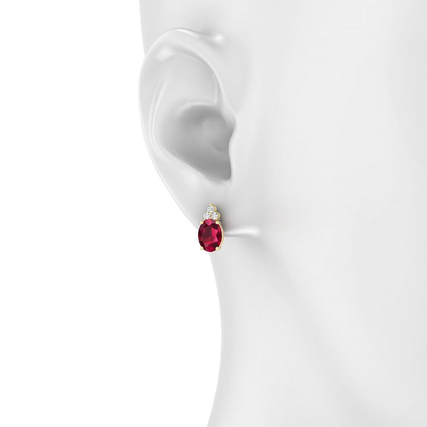 Mirage | 18k Yellow Gold 8 x 6 mm Oval Ruby Earrings