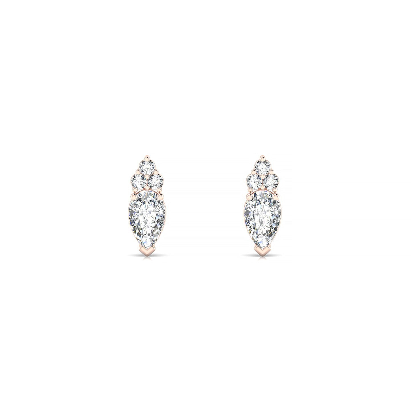 Mirage | 18k Rose Gold 5 x 3 mm Pear Diamond Earrings