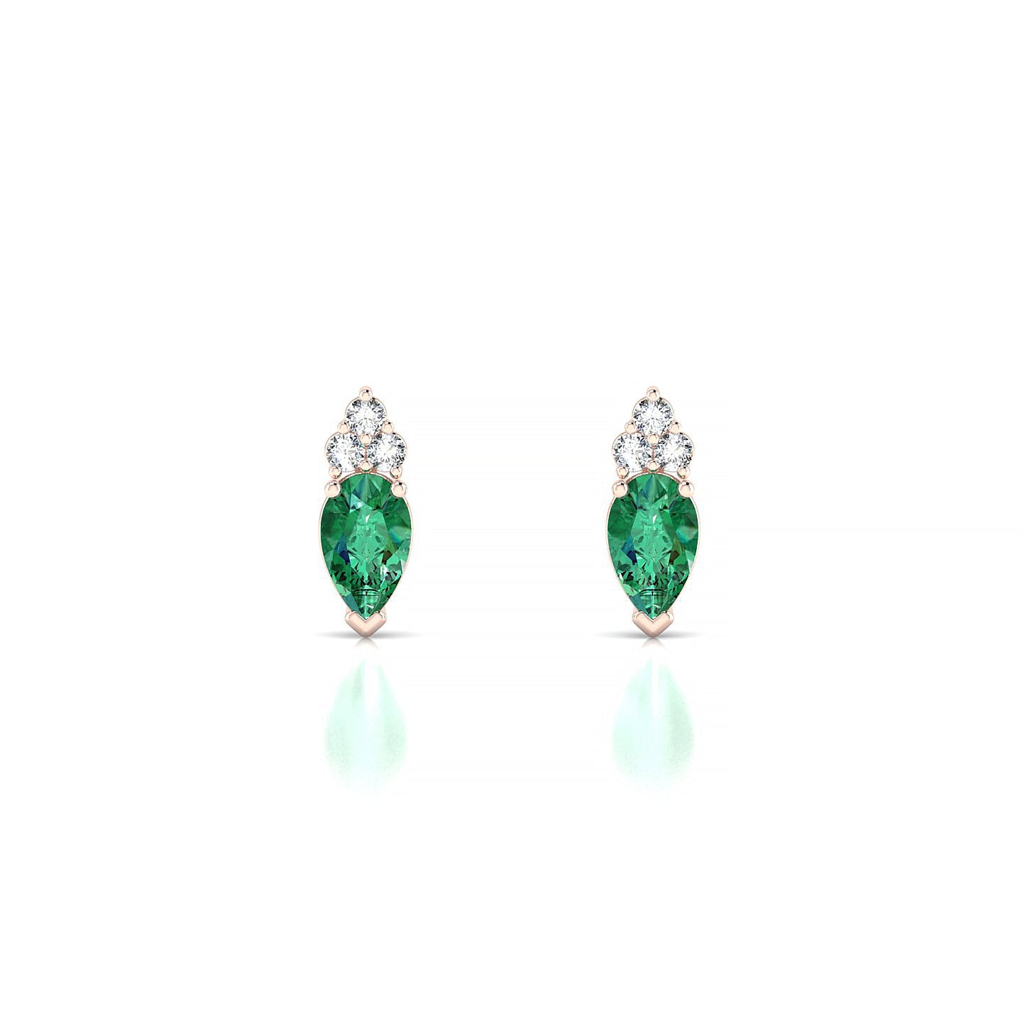 Mirage | 18k Rose Gold 5 x 3 mm Pear Emerald Earrings