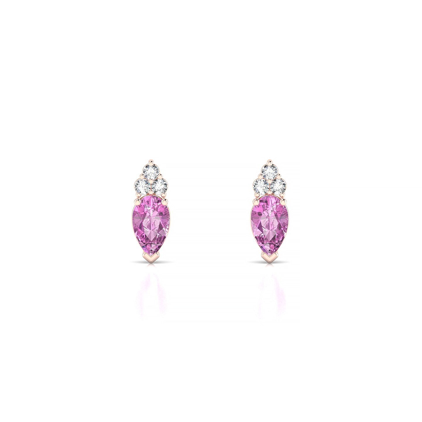 Mirage | 18k Rose Gold 5 x 3 mm Pear Pink Sapphire Earrings