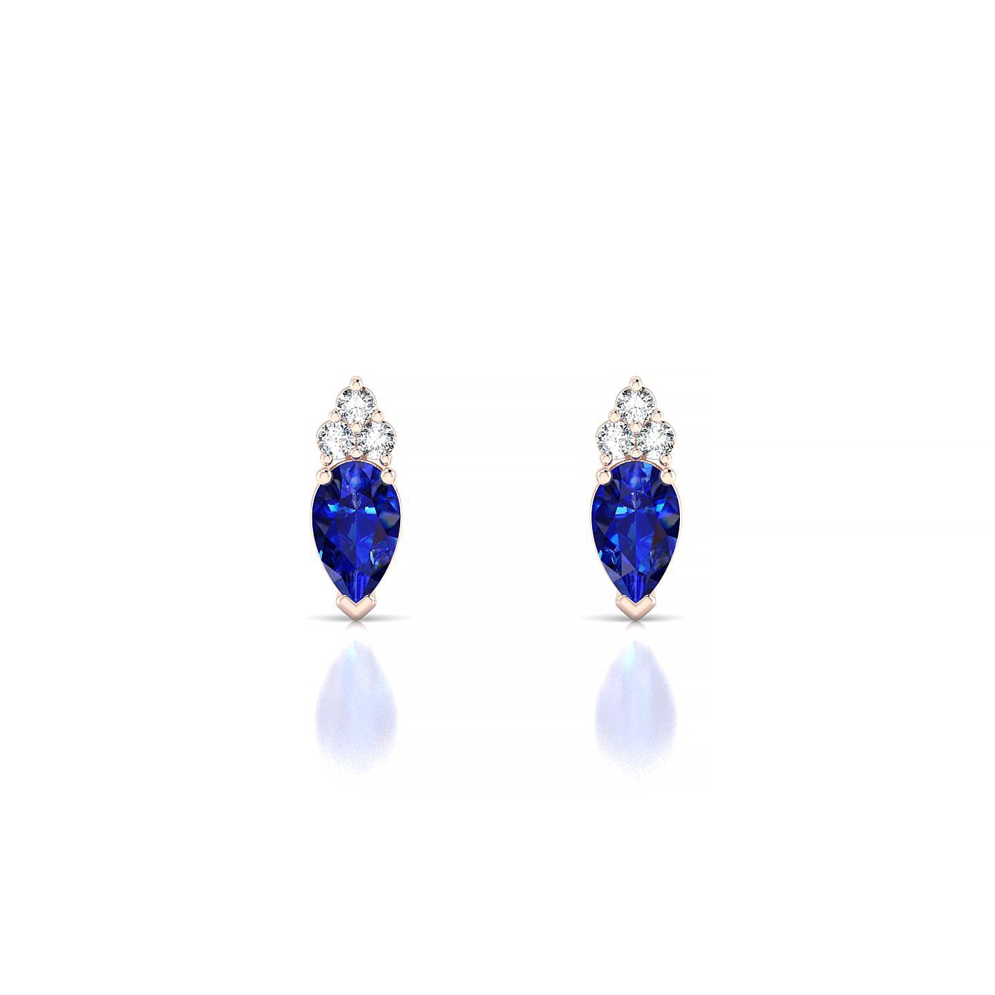 Mirage | 18k Rose Gold 5 x 3 mm Pear Sapphire Earrings