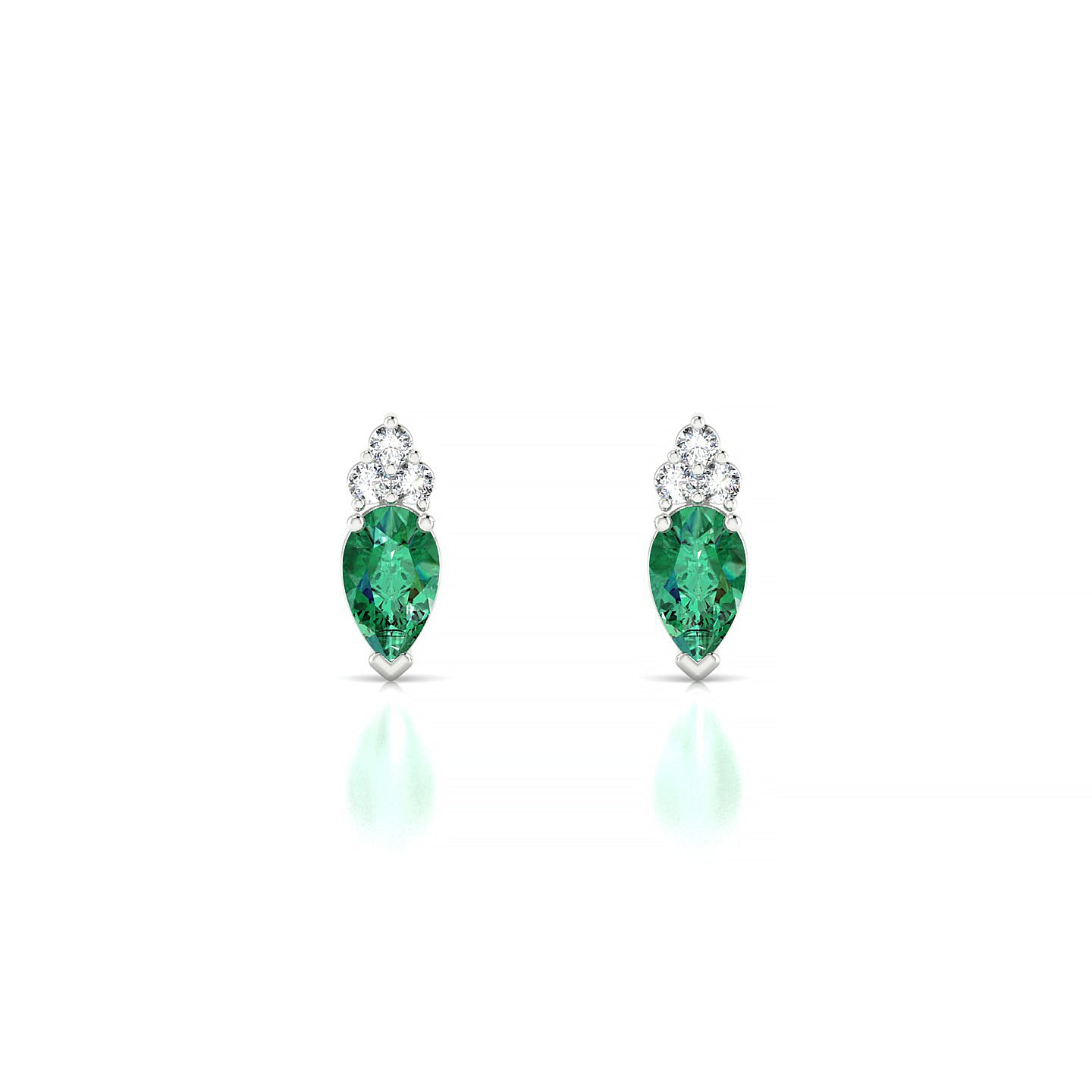 Mirage | 18k White Gold 5 x 3 mm Pear Emerald Earrings