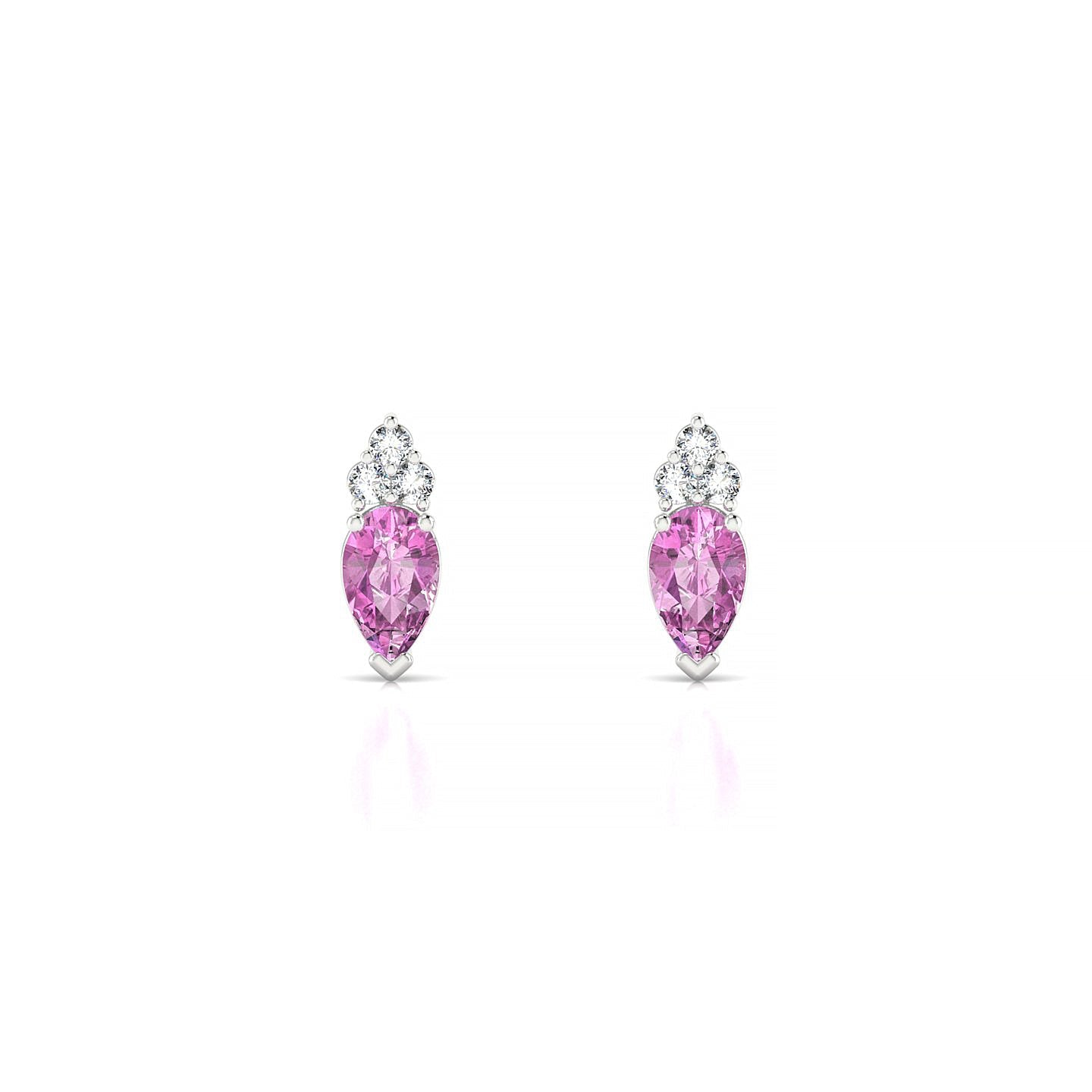 Mirage | 18k White Gold 5 x 3 mm Pear Pink Sapphire Earrings