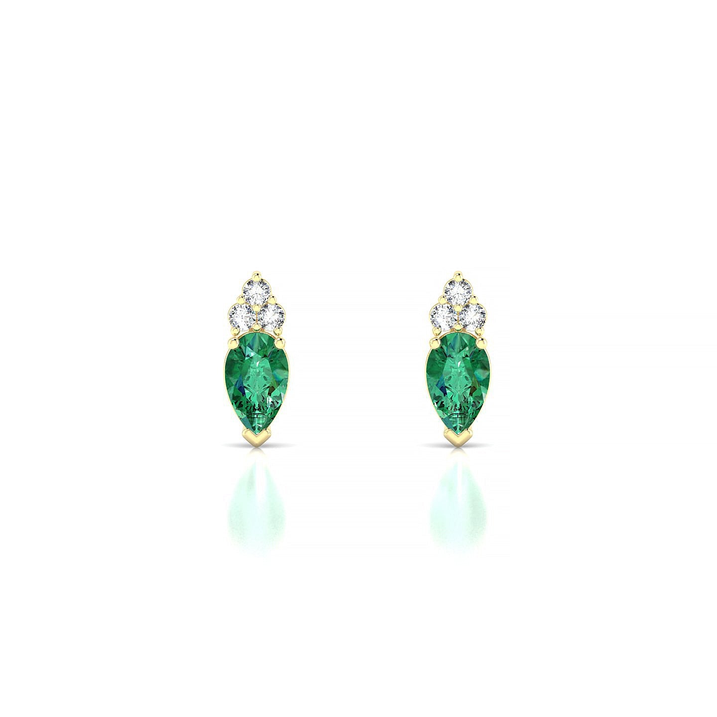 Mirage | 18k Yellow Gold 5 x 3 mm Pear Emerald Earrings